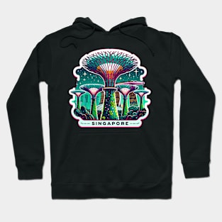 Singapore Skyline Silhouette Modern Art Sticker Hoodie